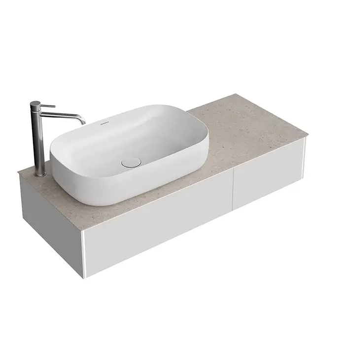 Kerama Marazzi Magica Тумба подвесная, 115.4х48.5х22см., 2 ящика, цвет: утренний серый матовый