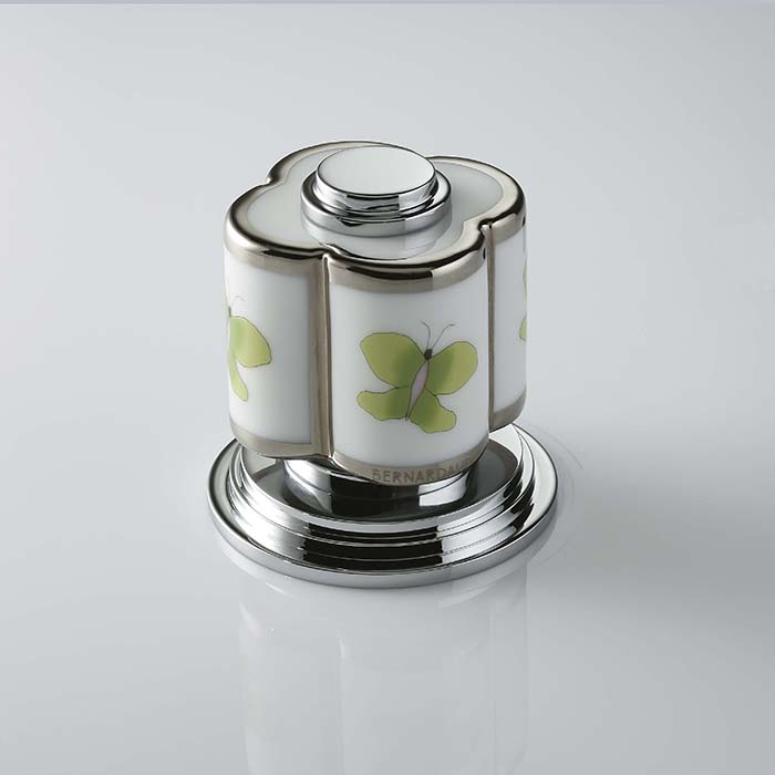 THG CAPUCINE VERT DECOR PLATINE Вентиль смесителя для раковины, декор платина/зеленый, цвет: хром