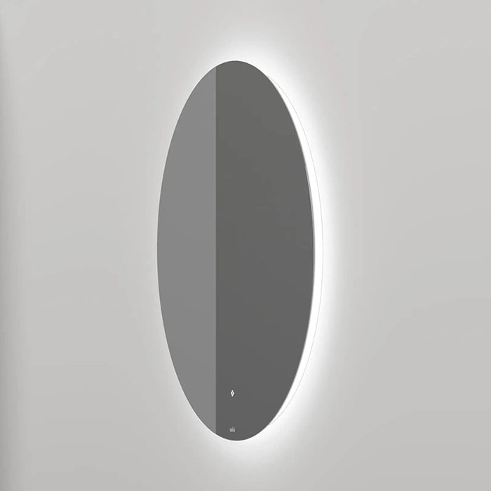 Salini Зеркало для ванны OMBRA 60х2.5см., круглое, с LED подсветкой, влагостойкое AGC Сrystalvision, сенс. выкл., крепления, обогрев, антизапот.