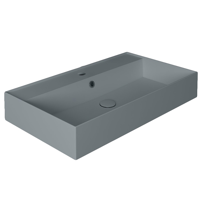 Simas Agile Раковина подвесная/накладная  81х46см., с 1 отв., с переливом, цвет: Cemento matt