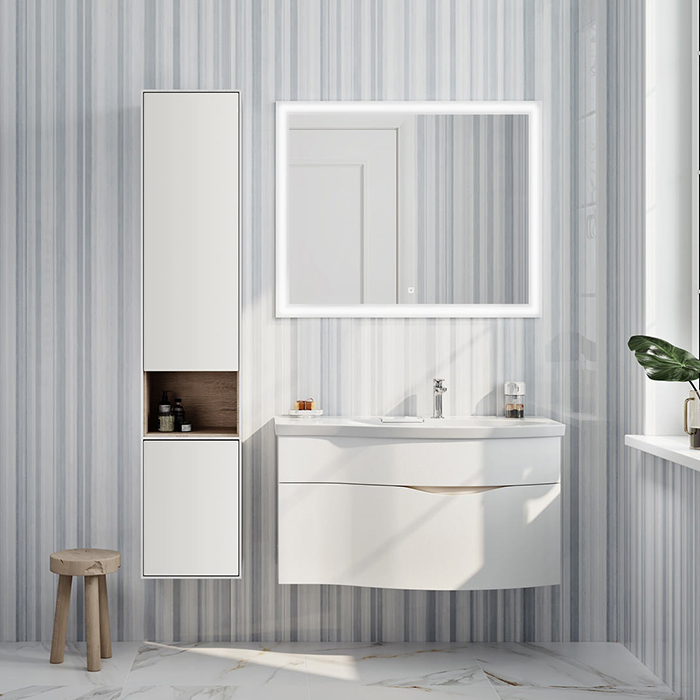 Kerama Marazzi Riva Тумба подвесная 100см, правая, с раковиной, цвет: белый матовый