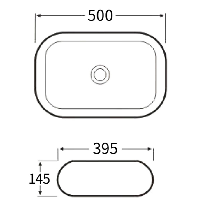 NEMO Раковина 50x39см., накладная, без отв., прямоугольная, цвет: белый глянцевый