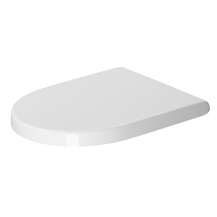 Duravit Starck 3 Сиденье для унитаза с микролифтом (Soft Close), цвет: белый/нержавеющая сталь