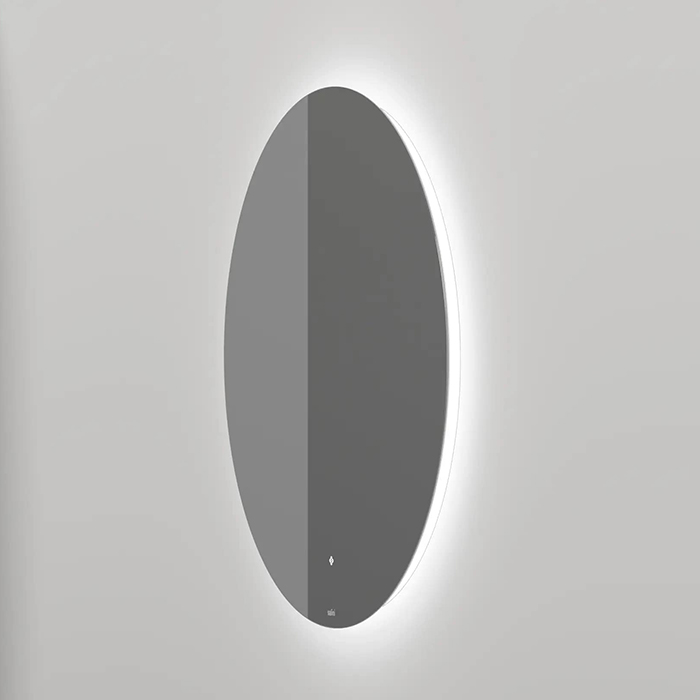 Salini Зеркало для ванны OMBRA 90х2.5см., круглое, с LED подсветкой, влагостойкое AGC Сrystalvision, сенс. выкл., крепления, обогрев, антизапот.