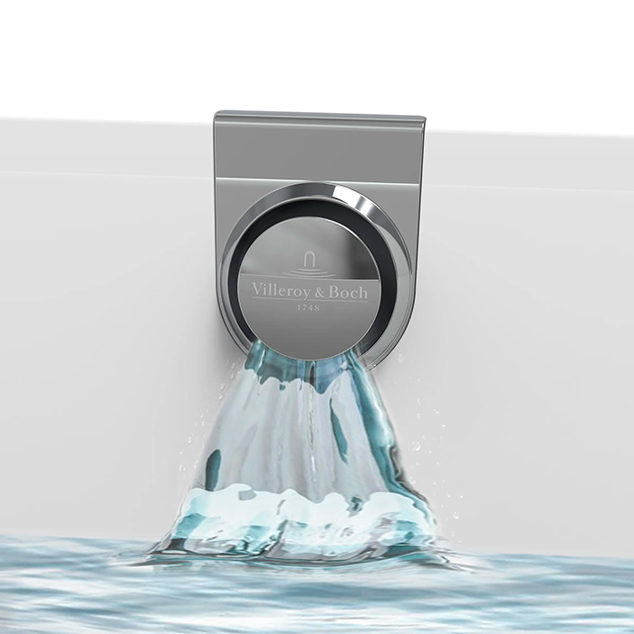 Villeroy&Boch Oberon 2.0 Подвод воды встроенный в перелив, макс расход воды: 20 л/мин, цвет накладок: хром и белый