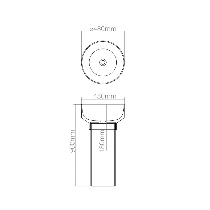 Dea Design Robust type Раковина 48x48x90см., напольная, без отв., Glasstech, прозрачная смола, цвет: чаша pomegranate/пьедестал graphite