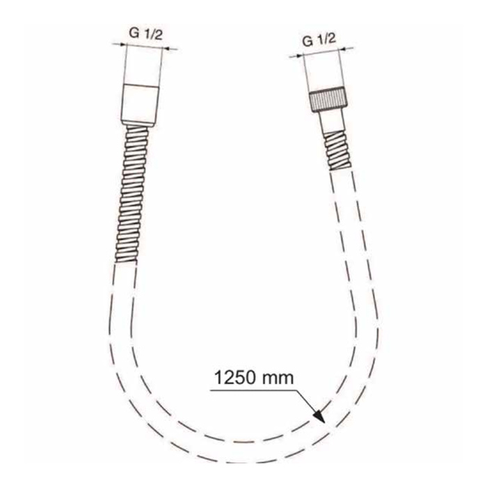 Ideal Standard Металлический шланг для душа 125 см, подсоединение G1/2", устойчивость к давлению до 5 атм, цвет: хром