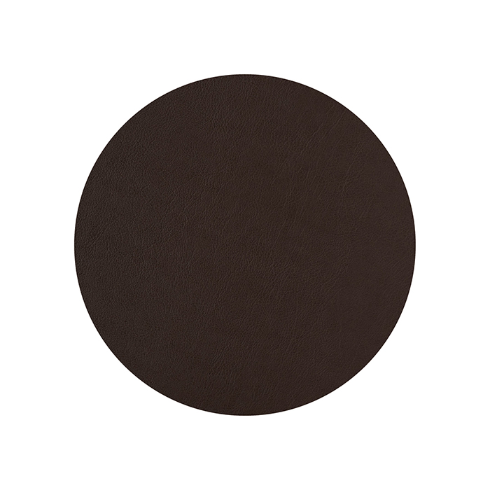 ADJ Плейсмат 40см., круглый, натуральная кожа, цвет: капучино/шоколад