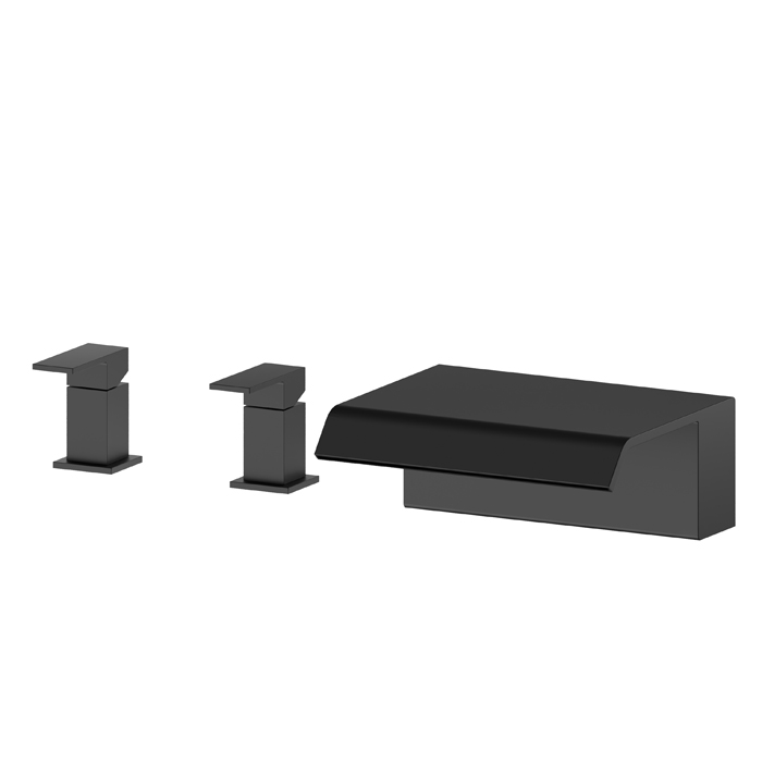 Newform Cascate Смеситель на борт ванны, излив водопад, цвет: черный матовый