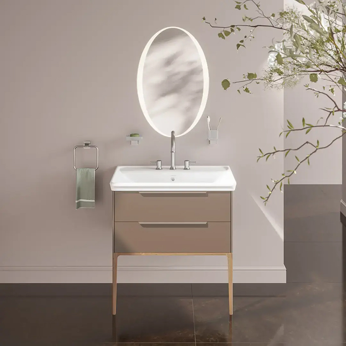 Kerama Marazzi Elegance Тумба подвесная 80см, 2 ящика, цвет: пудровая глина