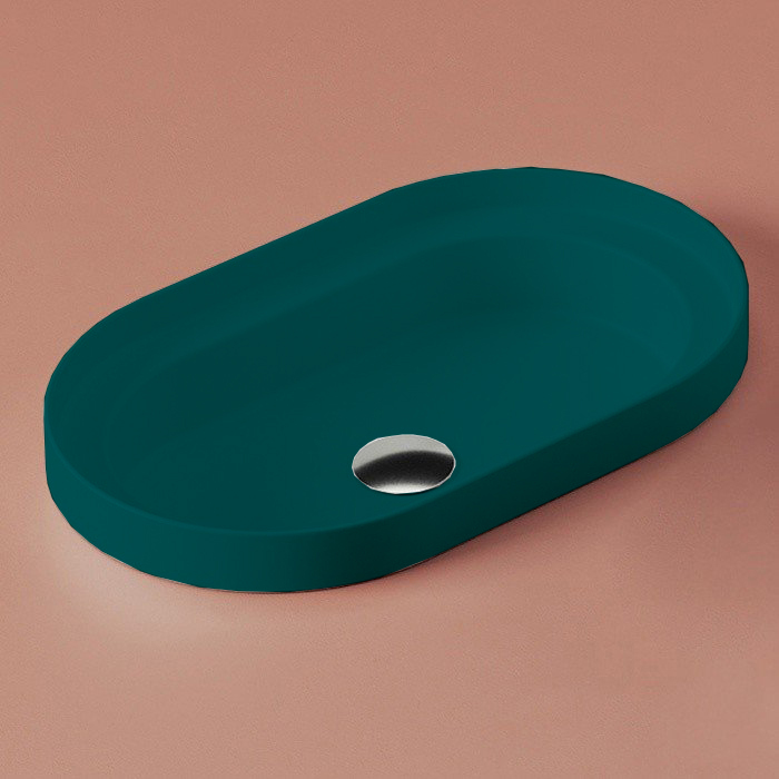 Artceram Fuori Scala Раковина встраиваемая 60х35 см, цвет: verde foresta