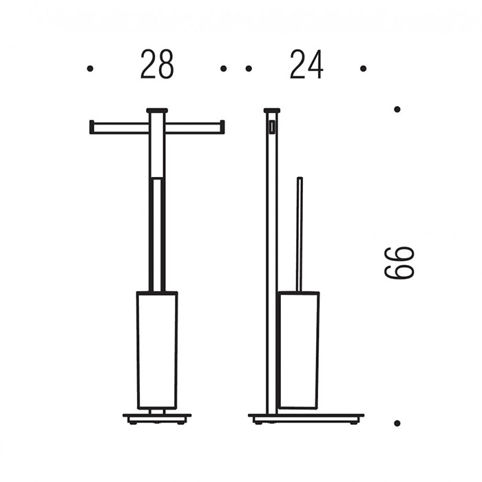 Colombo Units Стойка с аксессуарами 83см, туалетный ёршик, держатель для т/б., цвет: хром
