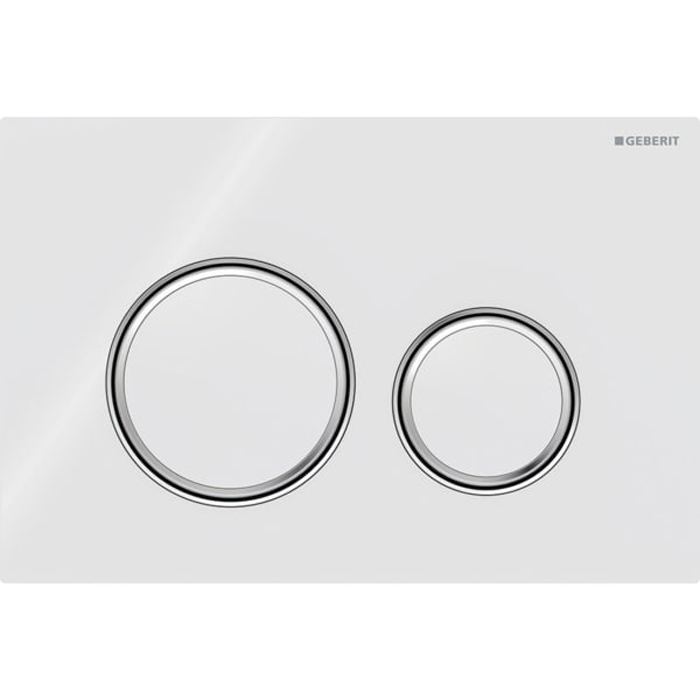 Geberit Sigma50 Клавиша для двойного смыва, круглая, цвет: хром/белый 