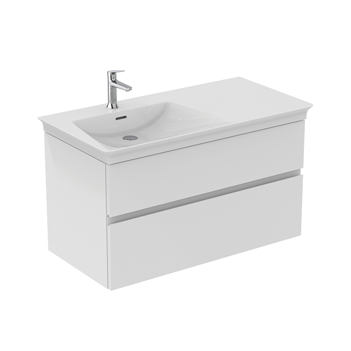 Ideal Standard Finesse Тумба с раковиной 100x50см, подвесная, SX, 2 ящика, 1 отв., цвет: белый матовый