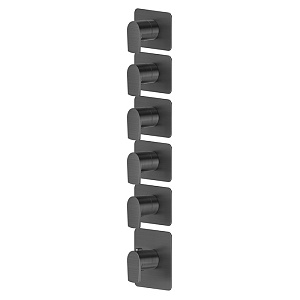Newform Haka Смеситель для душа, термостатический, на 5 потоков, цвет: PVD brushed gun metal