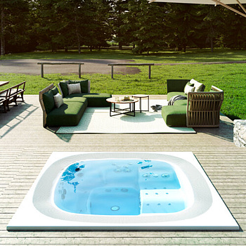 Jacuzzi Enjoy Минибассейн 250x250x98 см, на 6 человек, 38 форсунок, 15 аэро, цвет акрила Porcelain