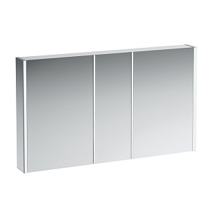 Laufen Frame Зеркальный шкаф 130x75см., LED-подсветка, алюминий, 3 двери, 2 розетки