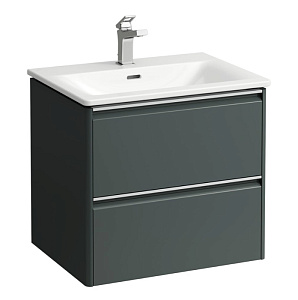 Laufen Palace Комплект мебели 600х450х545 мм., с раковиной Slim, 2 ящика, органайзер для ящика, ручка анодированный алюминий, цвет: интенсивный серый