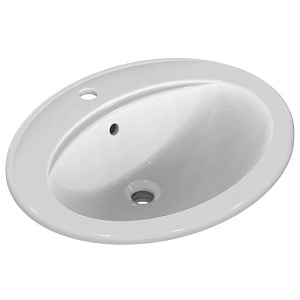 Ideal Standard Evrovit Раковина 55х40х13см., врезная сверху, 1 отв., с переливом, без крепежа, цвет: белый глянцевый