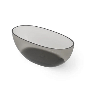 Dea Design Nature Ванна 165х80х58см., отдельностоящая, Glasstech, прозрачная смола, цвет: Smoky Black R4