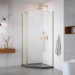 Radaway Nes Боковые стенки 100см, стекло прозрачное, покрытие Easy Clean, профиль: брашированное золото