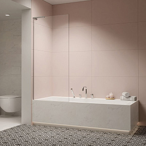 Radaway Modo SL PNJ II Шторка для ванны 80см, левая, стекло прозрачное, покрытие Easy Clean, профиль: хром