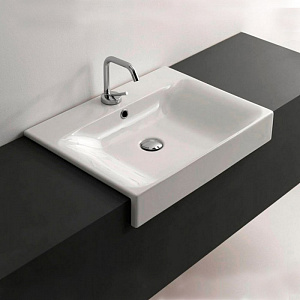 Cento Раковина 50x45 см, 1 отв., полувстраиваемая, цвет: белый