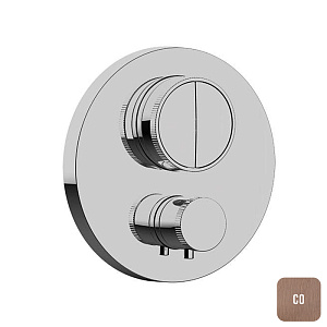 Almar Push Round Core Смеситель для душа, встраиваемый, термостатический на 2 потребителя, цвет: Copper Brushed PVD