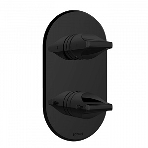 Bossini Apice Смеситель для душа, встраиваемый, термостатический, с переключателем на 2-5 положений, цвет: черный матовый