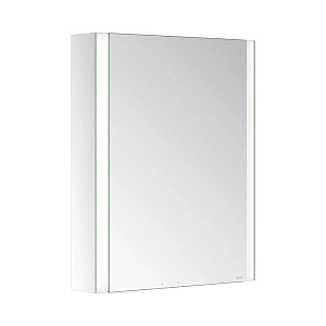 Keuco Somaris Зеркальный шкаф, 60x71x12.8см 1дверный-двустор. зеркало, P 44 c плавным закр. дверцы, корпус: алюминий серебристый