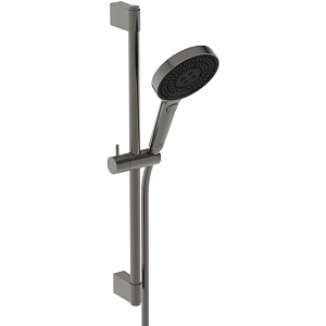 Ideal Standard Solos Душевой гарнитур со штангой 60cм., Металлическая штанга и держатель ручного, 3-функциональный (Rain, Silkrain, Active) ручной душ, шланг 175см., цвет: PVD Magnetic Grey