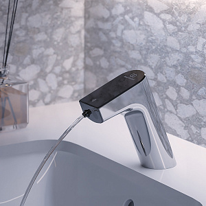 Ideal Standard Intelliflow Смеситель для раковины, на 1 отв., электронный, с адаптером 100-240VAC, цвет: хром/чёрный глянец