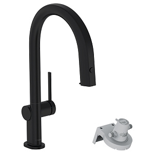 Hansgrohe Aqittura Смеситель для кухни, на 1 отв., с выдвижным изливом, цвет: черный матовый