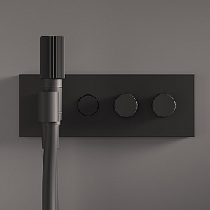 Fima Carlo Frattini Switch ON Смеситель для душа, встраиваемый, с ручным душем и переключателем на 2 выхода, цвет: черный матовый