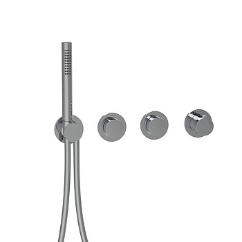 Almar Modular PUSH Смеситель для душа, встраиваемый, термостатический, на 2 потребителя с модулем ручного душа, цвет: оружейный металл брашированный PVD