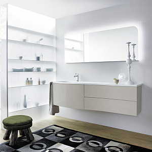 Burgbad Sinea Комплект подвесной мебели 161x49x47.5 см, цвет: светло-серый глянцевый