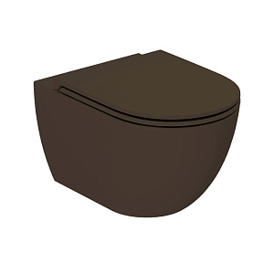 Azzurra Comoda Унитаз подвесной безободковый 51,5x36 см, c креплением, Easy Clean, 3L Water Saving, цвет: Cacao