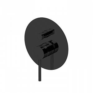 GATTONI CIRCLE TWO Смеситель встраиваемый на 2 выхода, с внутренней частью, цвет: черный матовый