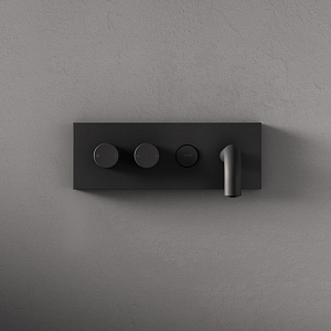 Fima Carlo Frattini Switch ON Смеситель для раковины, встраиваемый, излив: 20.7см., c кнопкой on/off, цвет: черный матовый