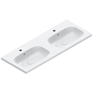 Catalano Alvea Раковина 120x46 двойная, с 2 отв., цвет: белый глянцевый