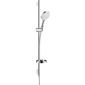 Hansgrohe Raindance Select S Душевой набор: штанга 90см, ручной душ, 3jet (Rain, RainAir, WhirlAir), мыльница, шланг, цвет: белый/хром
