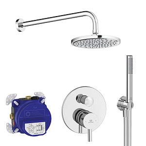 Ideal Standard Ceraline Душевой комплект: встраиваемый смеситель для ванны/душа, верхний душ Ø20см., держатель, лейка для душа и шланг 175см., цвет: хром