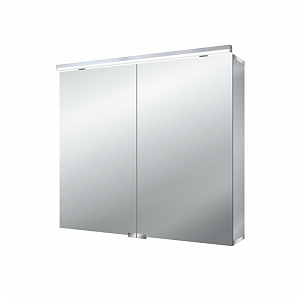 EMCO Pure Зеркальный шкаф 80х72.7см., LED-подсветка, 2 двери, 2 полки, розетка, без нижней подсветки