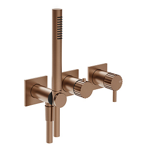 Gessi Incastri Смеситель для душа, настенный, с ручным душем, цвет: Copper Br. PVD