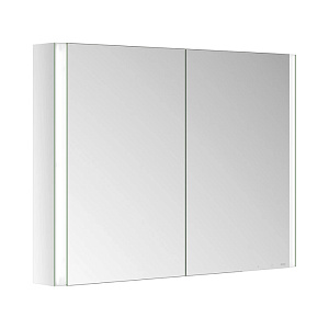 Keuco Somaris Зеркальный шкаф, 100x71x12.8см., 2-дверный-двустор. зеркало, IP 44, с обогревом и плавным закр., корпус: алюминий серебристый