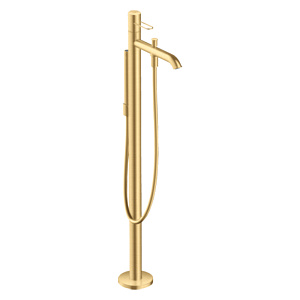 Axor Uno Смеситель для ванны, напольный, с ручным душем, цвет: шлифованное золото