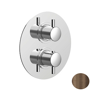 Cisal Less New Смеситель для душа, встраиваемый, термостатический, с 2-мя запорными вентилями, цвет: темная матовая латунь