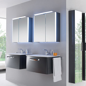 Pelipal Solitaire 7025 Комплект мебели из 2 тумб с раковиной с 2 зеркальными шкафчиками, 70+70см, Цвет: стальной серый