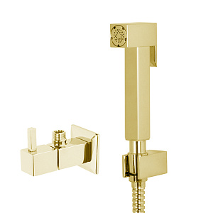 Fima Carlo Frattini Collettività Гигиенический душ, настенный, со шлангом 120см., с угловым вентелем, цвет: золото