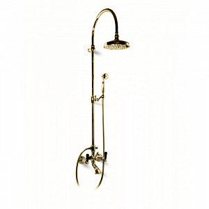 Bongio Mille Nuits Душевая стойка со смесителем для ванны, цвет: золото/черный фарфор